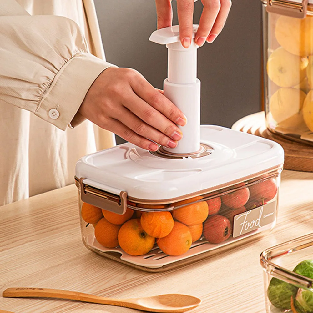الغذاء فراغ صندوق تخزين الثلاجة حفظ الطازجة مختومة علبة سعة كبيرة مختومة حاوية المطبخ التخزين المنظم