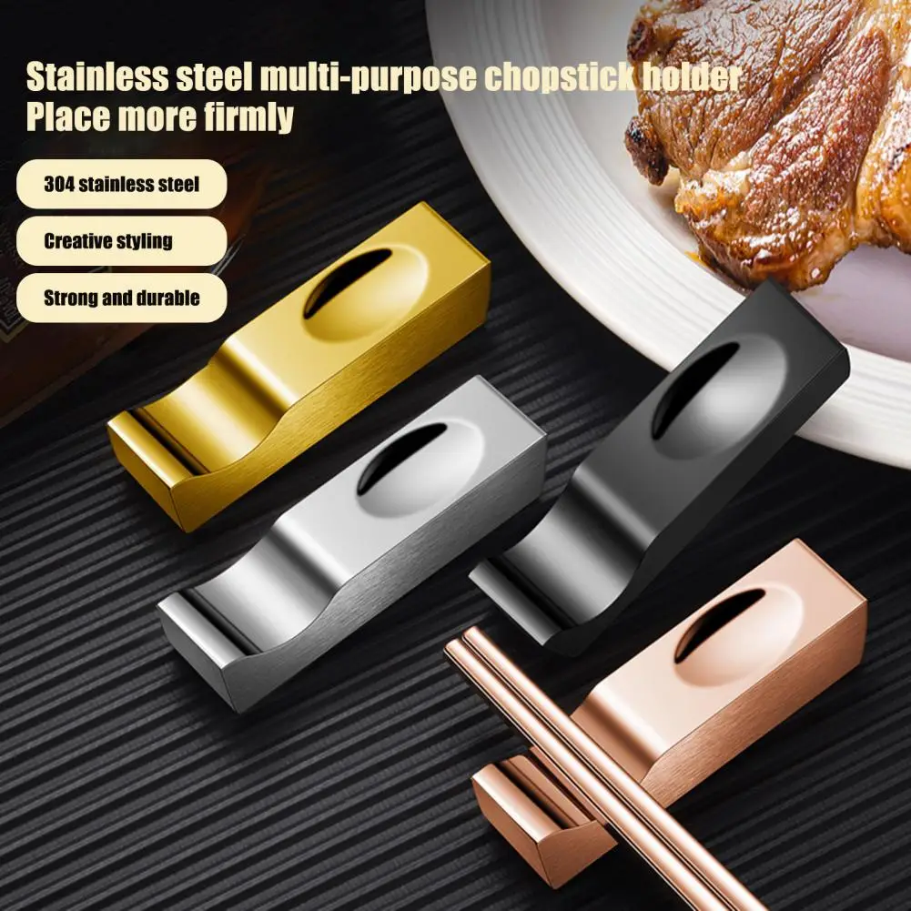 Pillow Shape Chopstick Rest Matt Brushed Mirror Finish Cutlery Tray Food Grade Sushi Sticks Chopsticks Rest Kitchen Tools