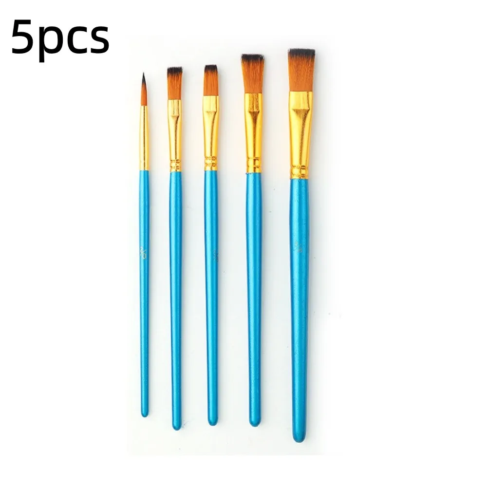 10Pcs Artist Paint Brush Set Soft Nylon Hair Lightweight Handle Paint Brush Set Do Not Shed Easily Hold Paint Well