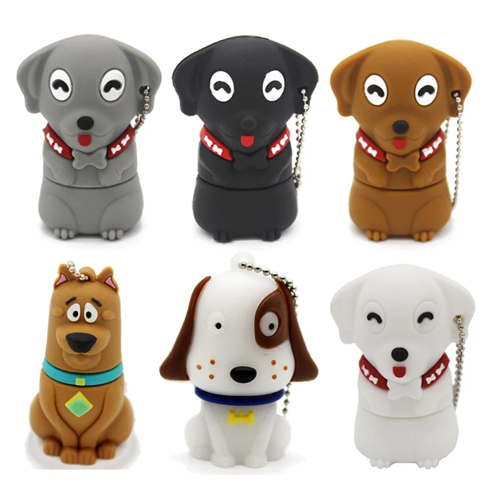 

JASTER Cute Cartoon Dog USB 2.0 Flash Drive 64GB Pen Drive 32GB 16GB Creative Gift Memory Stick Free Key Chain U Disk For Laptop