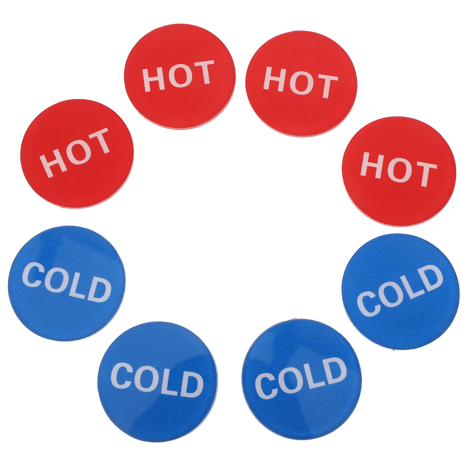 4 Pairs Hot Cold Faucet Indicator Stickers Bathroom Signage Acrylic Labels LR-02 Washroom Signs Restroom Sticker Toilet Sign