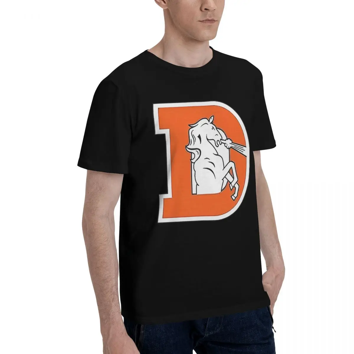 Denver Mascot Graphic 100% Cotton Casual Breathable Confortable T Shirt Funny T-Shirt For Men Graphic Tee