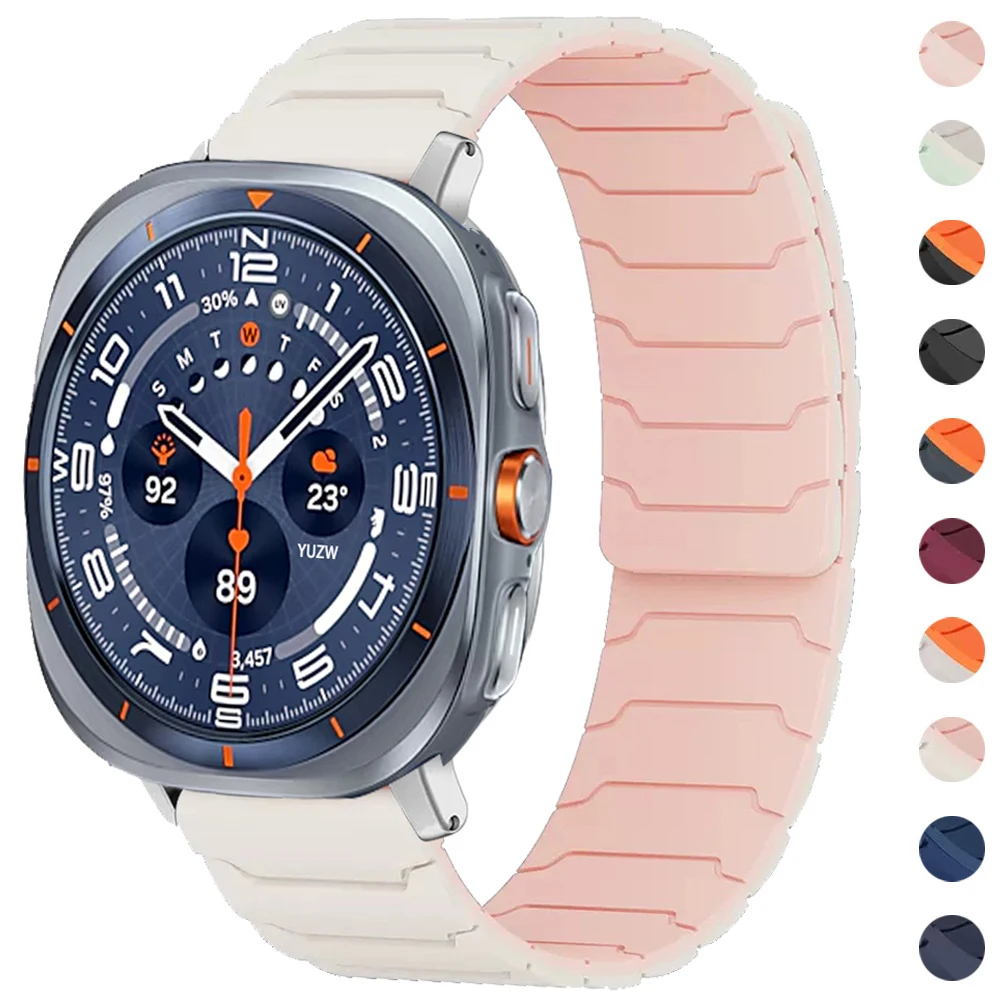 Magnetisches Band für Samsung Galaxy Watch 8/8 Classic 46 mm 44 mm 40 mm Silikon-Schlaufenarmband für Galaxy Watch Ultra 2025 47 mm Correa