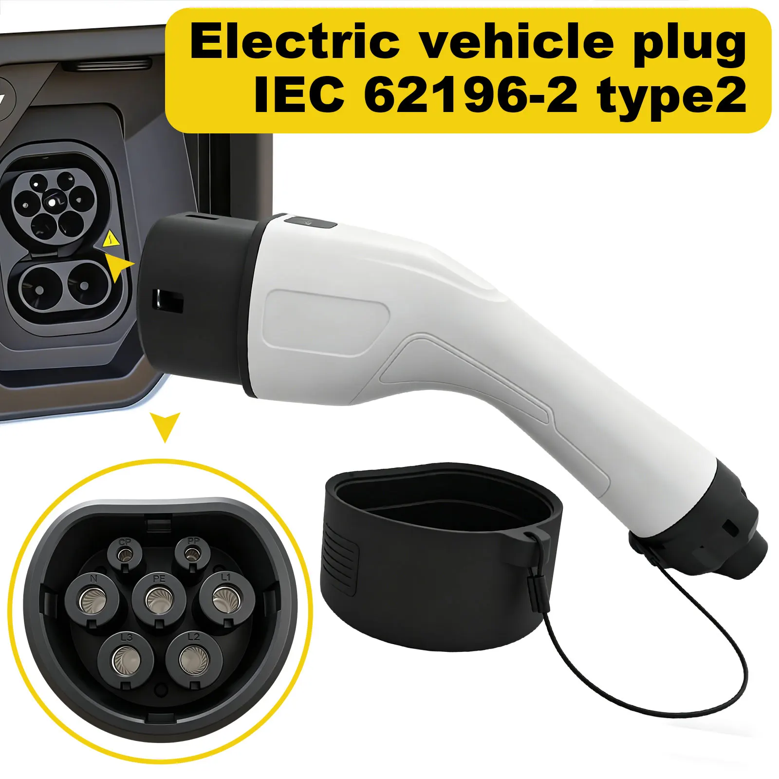 

Type 2 Female EV Charger IEC 62196 32A EVSE Replacement Connector for Electric Car Charging Station Accessories