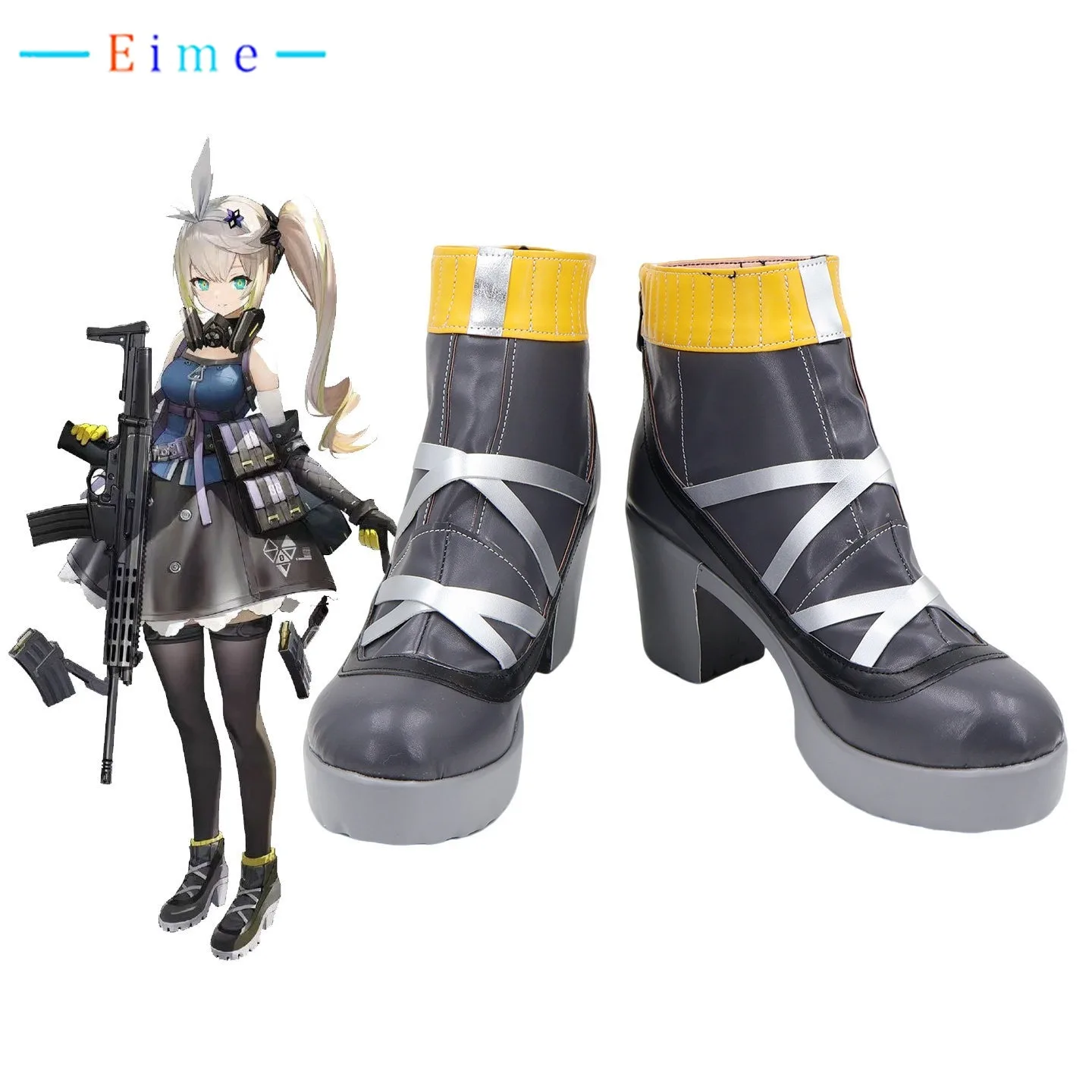 

Обувь для косплея Sharkry Game GIRLS' FRONTLINE 2, черные ботинки для косплея, обувь из искусственной кожи, ботинки для Хэллоуина и карнавала, милые ботинки на заказ