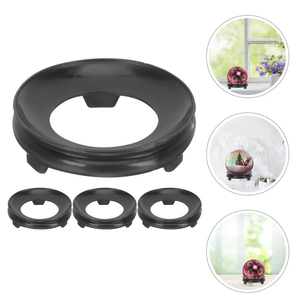 

4Pcs Crystal Ball Stand Hollow Base Style Solid Wood Carved Display Holder for Sphere Decoration Crystal Ball Stand