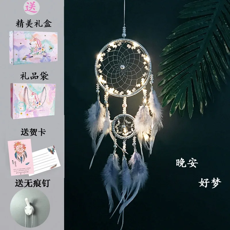 Girlish Handmade Dreamcatcher Wind Chime Hanging Pendant for Kids Room, Window Sill, Garden, Tent, Home Wall Art Decoration