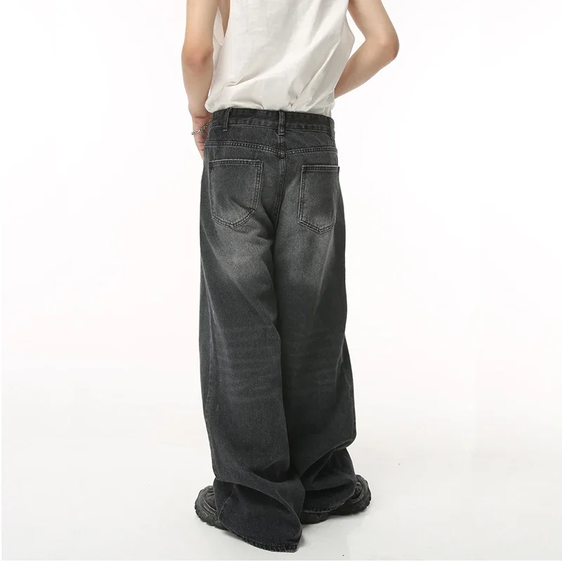 Streetwear Vintage Y2k Men’s Jeans Black Baggy Trousers New Wide Leg Denim Pants Hip Hop Harajuku Distressed Straight Pants