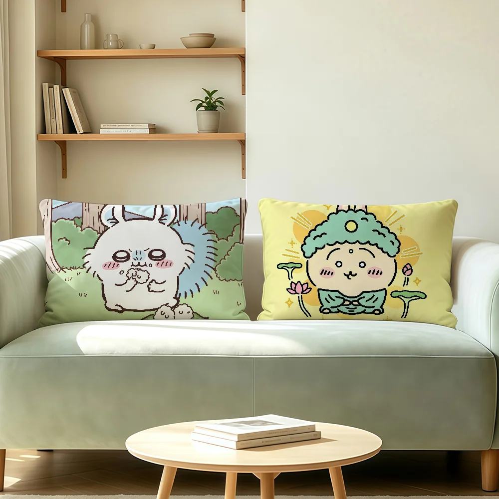 Cartoon C-Chiikawa cushion cover Decorative For Sofa Office Living Room Bedroom Suitable For Bed Lumbar Support Pillows