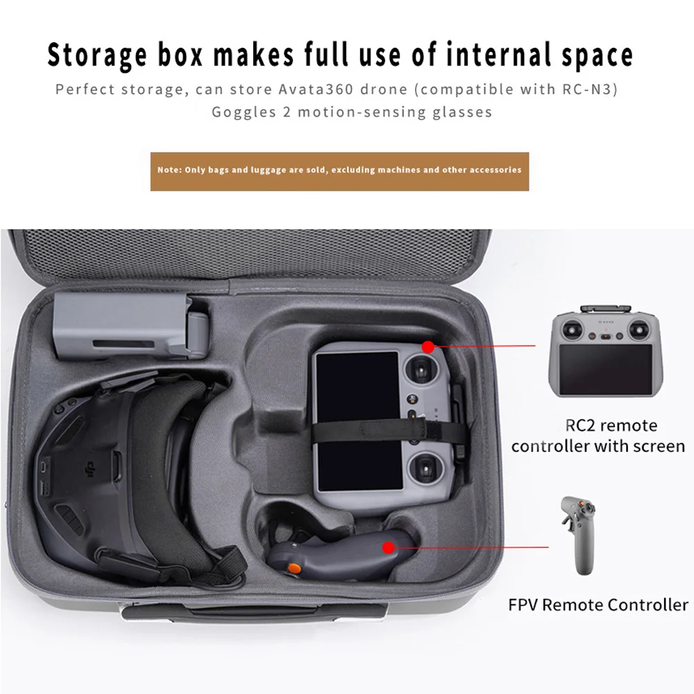 Torba transportowa DJI Avata 360 Motion Combo do gogli N3 / kontrolera RC2, twarda walizka do przechowywania akcesoriów Fly More Kit — zdjęcie produktu 4
