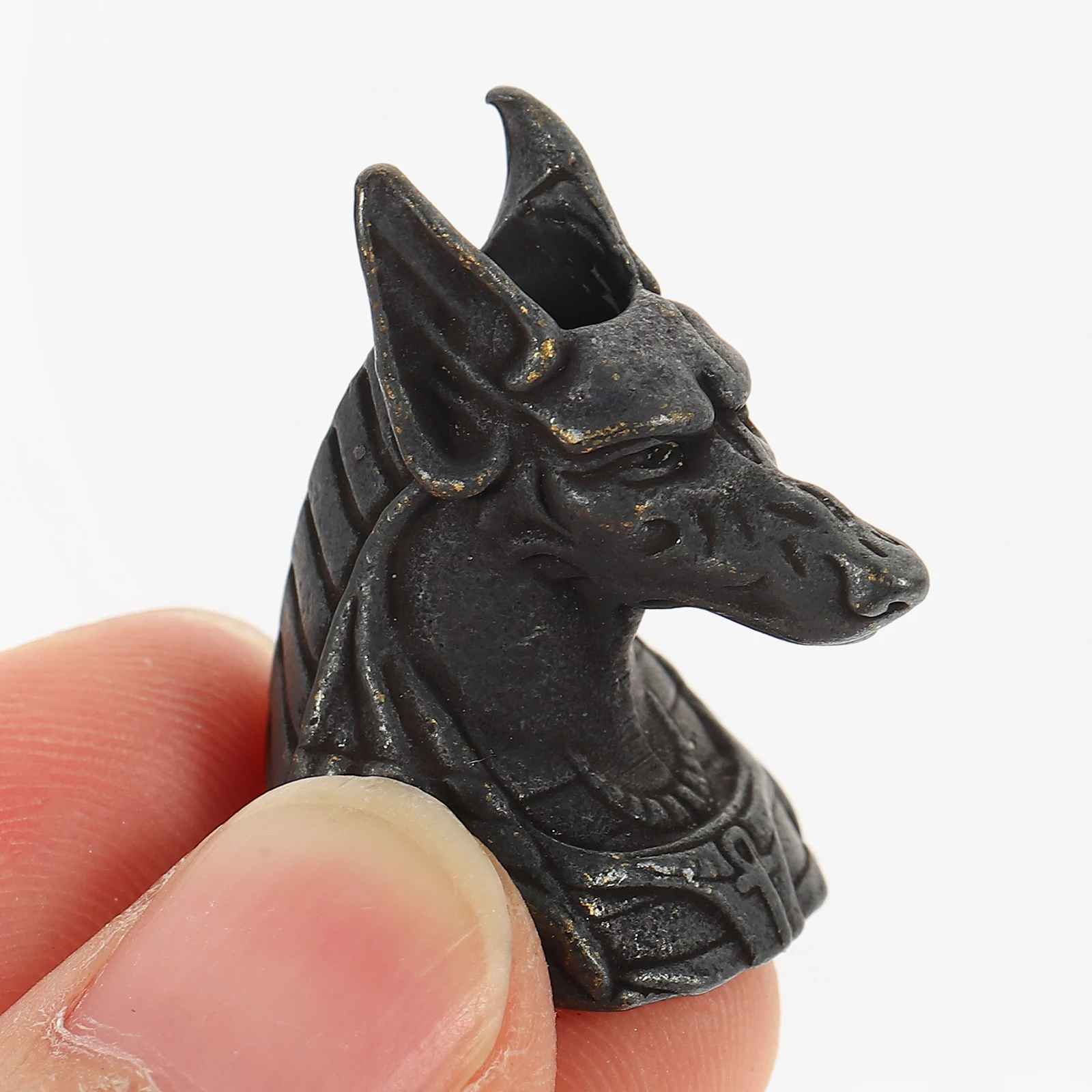 

Ancient Egyptian Anubis Pendant Keychain Black Metal Charm for Jewelry Bracelet DIY Crafts Small Size Durable Safe