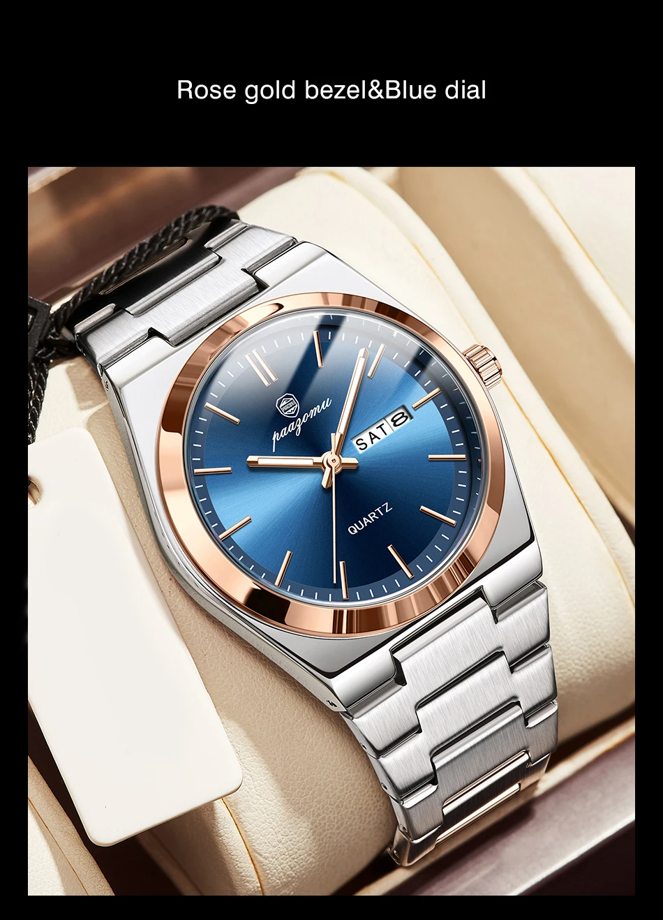 PAAZOMU Ultradünne Quarzuhr für Herren und Damen, minimalistischer Stil, wasserdicht, leuchtende Armbanduhr, bequemer Riemen, tägliches Bürogeschenk – Detail 21