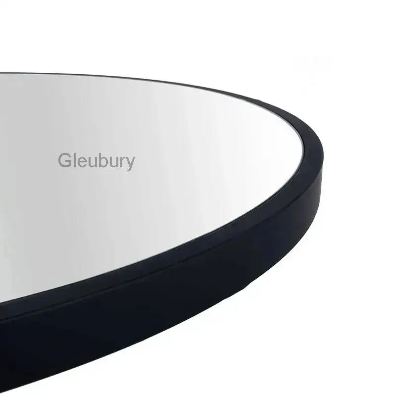 Wall Nordic Round Bathroom Mounted Mirror Dressing Table Mirror Make Up Wooden Miroir Salle De Bain Aesthetic Room Decoration