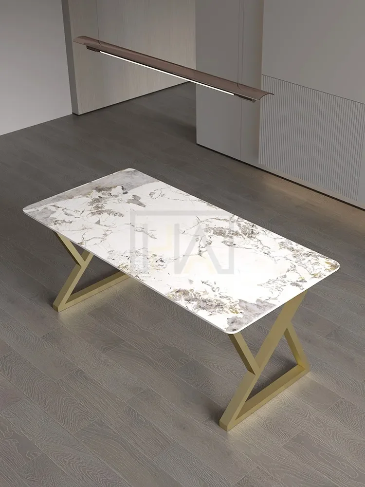 Customized metal table legs bracket, light luxury stainless steel rock plate marble iron art, customized dining