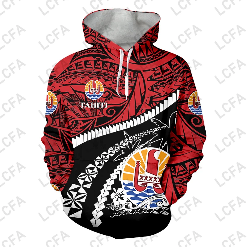 Sudadera con capucha para hombre, ropa deportiva con estampado 3D de Polinesia, Tahiti, bandera del país, estilo Harajuku, 2022