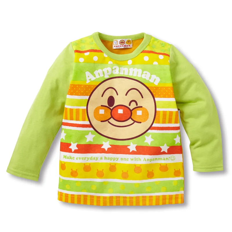 Spring Autumn Baby Boys Long Sleeve T-Shirts Cartoon Anpanman Print Kids Children Girls Cotton Clothes Toddler Tops Tees 1-7T