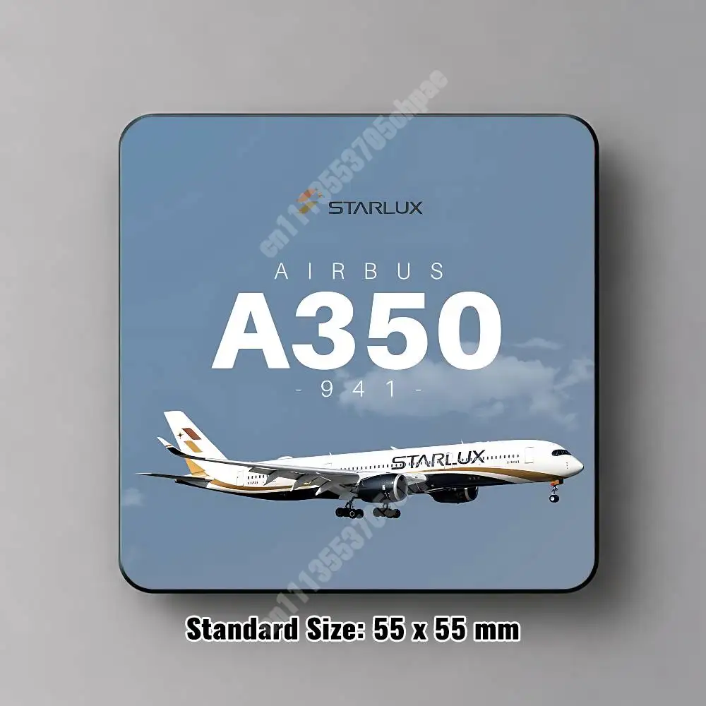Cool A340 A350 A380 Airplane Magnetic Sticker Reflective Fridge Decal for Metal Surfaces Magnet Sign