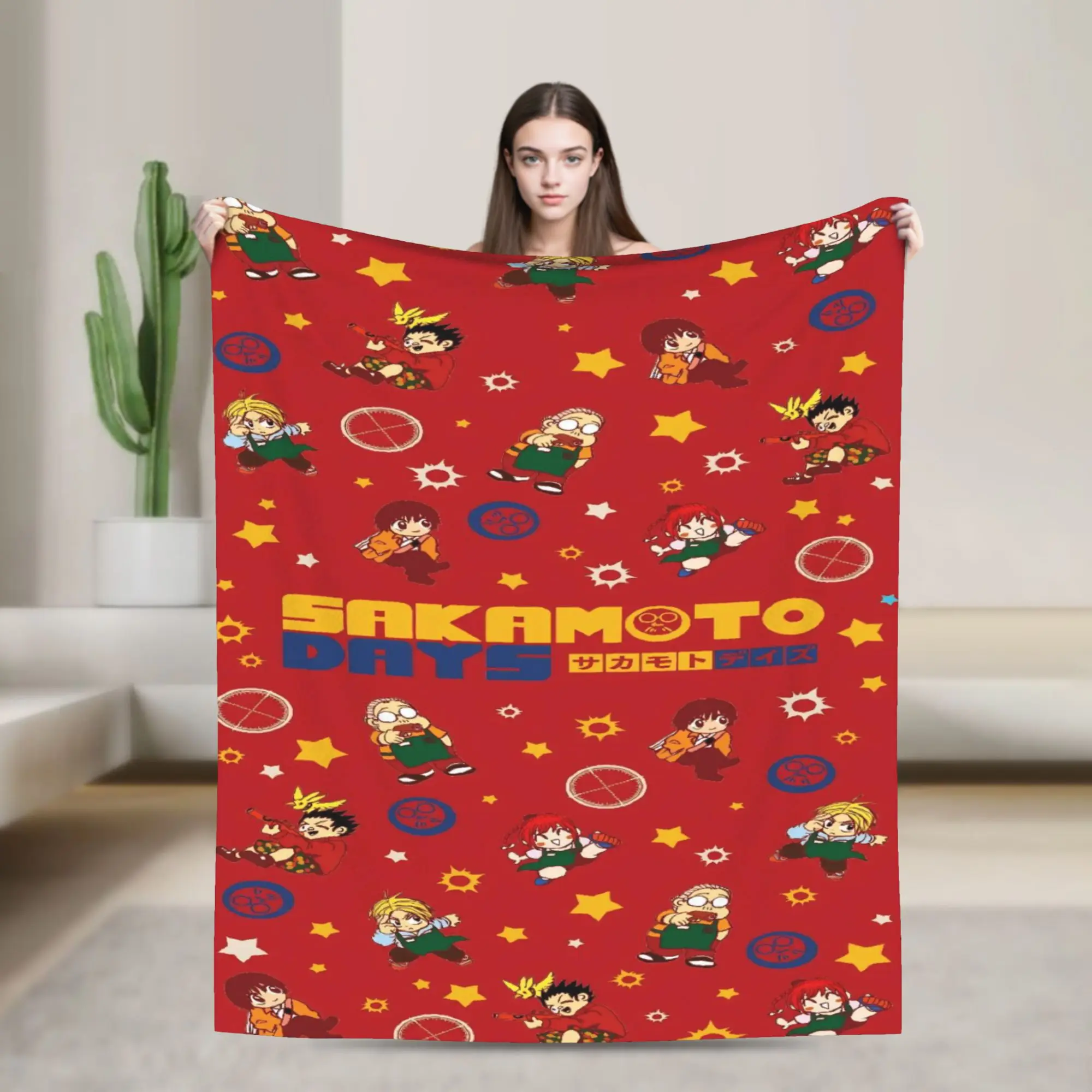 

Warm Soft BlanketBoy Girl Picnic Sakamoto Days Throw Blanket Flannel Bedspread For Bedroom Graphic Sofa Bed Cover