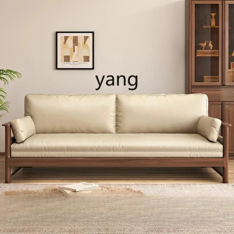 Lmm1 solid wood sofa bed modern push-pull retractable small apartment multi-functional storage bed