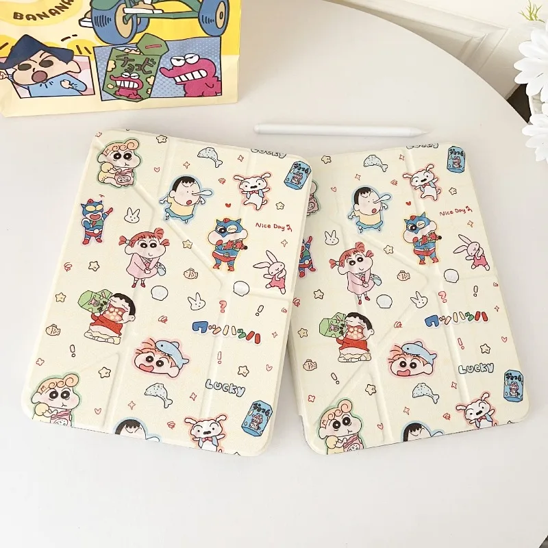 

Cartoon Crayon Shin-chan Tri-fold Ipad Case for 11th A16 11in Pro 21 9th 8th 10.2inch Case Air4 10.9in Air5 10th Y-fold Cover