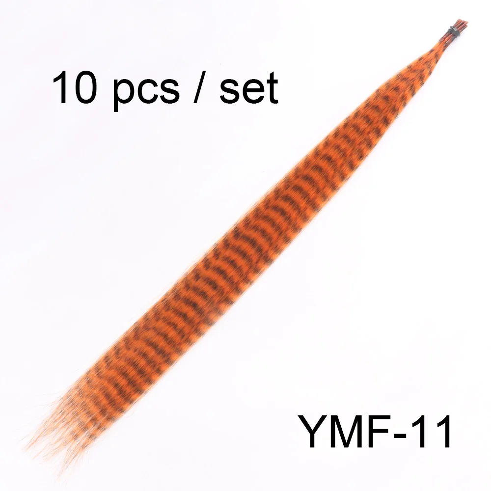 Colored Strands for Hair Feather Extension, 10 Pieces