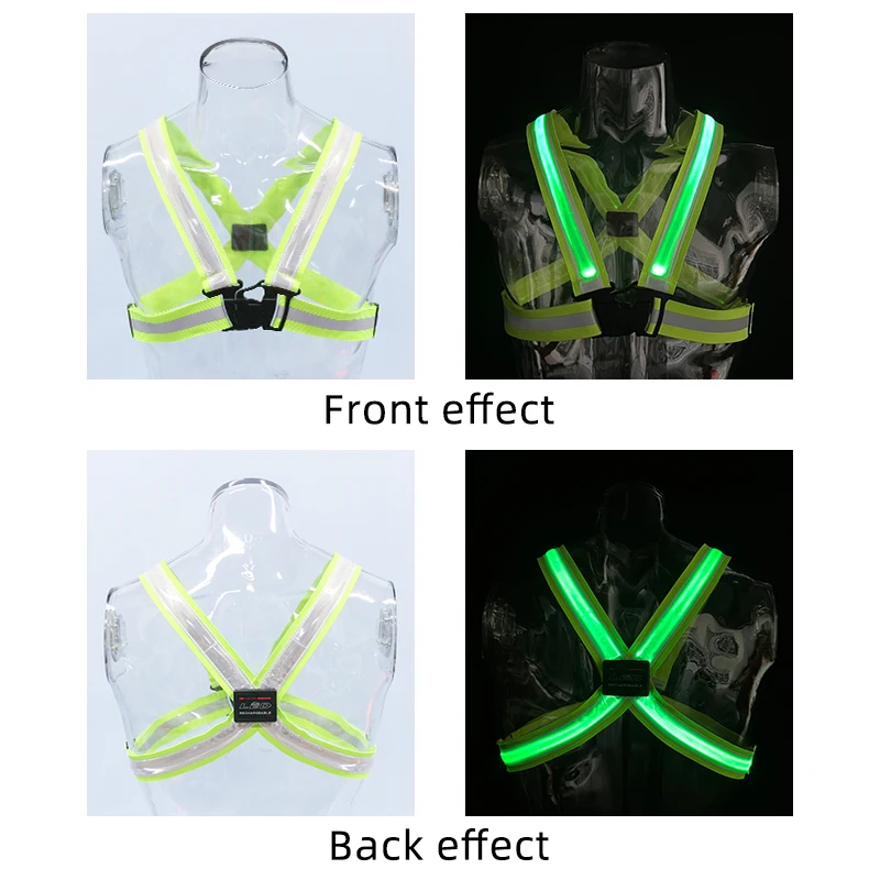 APP Controlled Multicolor LED Lighted Flashing Sports Vest for Runners