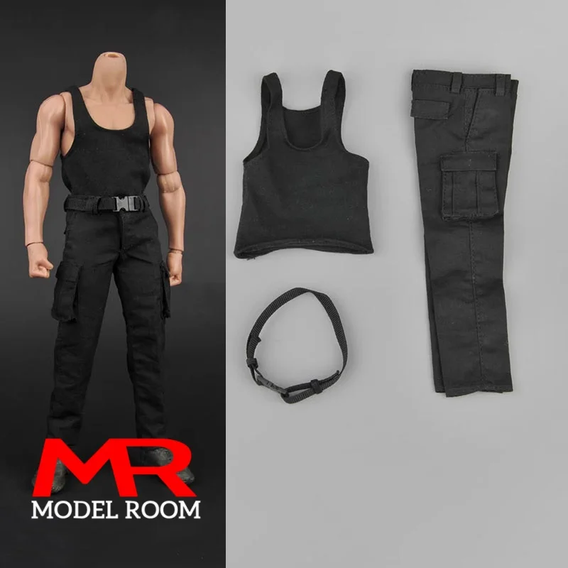 

ZYTOYS ZY16-12 1/6 Male Black Combat Vet Pants Belt Set Clothes Model Fit 12'' B005 Soldier Action Figure Body Dolls
