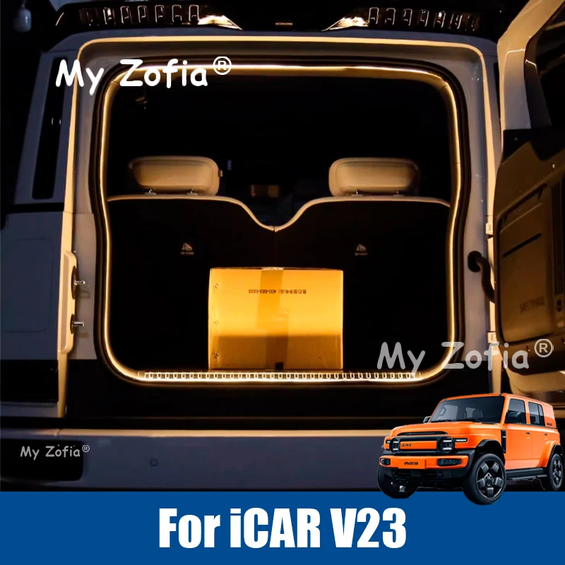 

For Chery iCAR V23 iCAUR V23 2025 2026 Car Rear Trunk Brighten LED Strip Lighting Waterproof Flexible Modification Accessories