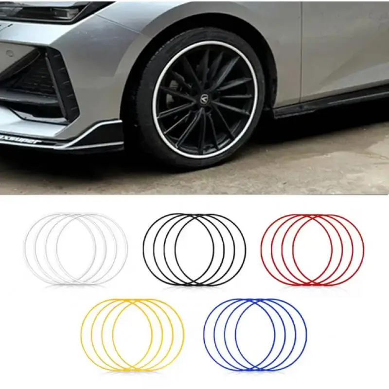 4-piece set of car/racing wheel hub protection rings, R15 R16 R17 R18 R19R20 R21 R22 wheel rim decorative anti scratch stickers,