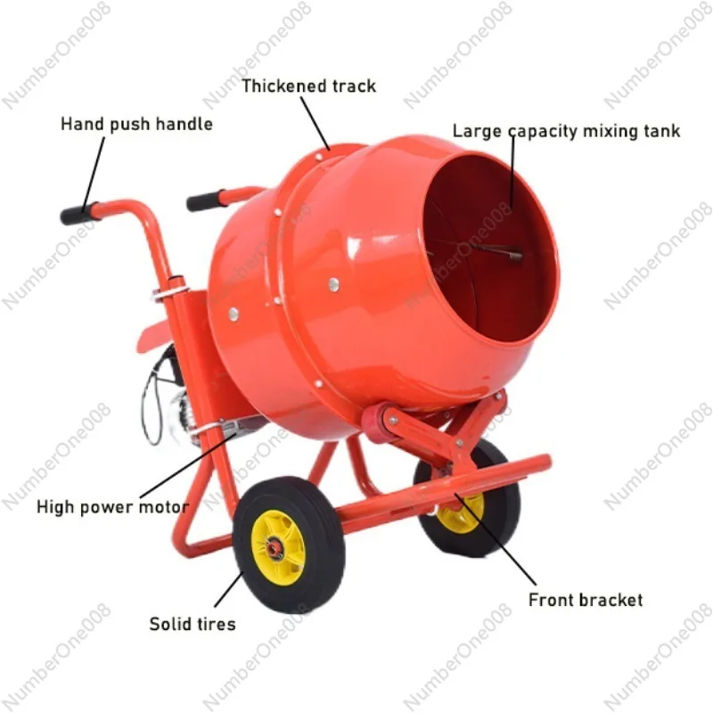 

Универсальный ручной миксер с низкой стойкой 120L-600L, мини-миксер для цементного раствора, мобильный роликовый миксер