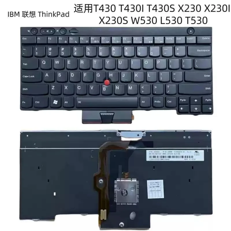 Keyboard for Lenovo Laptop ThinkPad T430 T430I T430S X230 X230T Keyboard T530 W530 L430 L530 04Y0490 with Pointer and Backlit