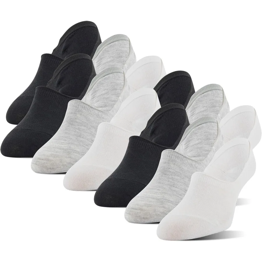 

Женские легкие носки среднего кроя без показа, 12 пар для повседневного ношения, дышащая смесь хлопка, комфортный бесшовный дизайн для кроссовок