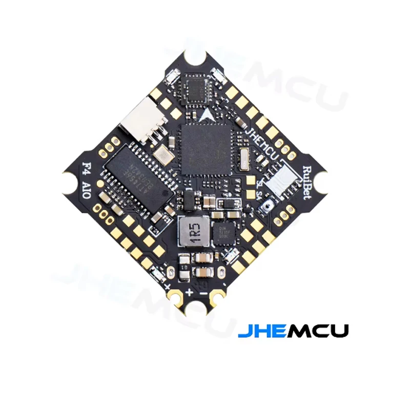 JHEMCU Ruibet F4AIO 12A F411 Flight Controller ICM42688P W/5V BEC Built-in 12A BLHELI_S 1-2S 4in1 ESC 25.5X25.5mm for FPV Drone