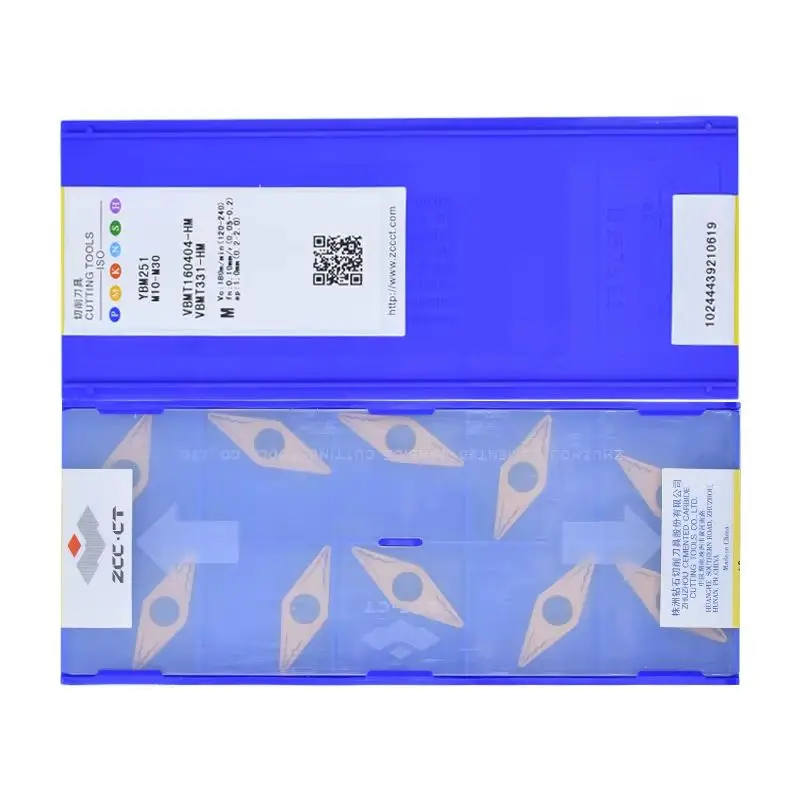 Original ZCCCT VBMT160404-HM YBC151 YBC152 YBC251 YBC252 YBD102 YBD152 YBM151 YBG202 Carbide Insert for CNC Lathe Tools