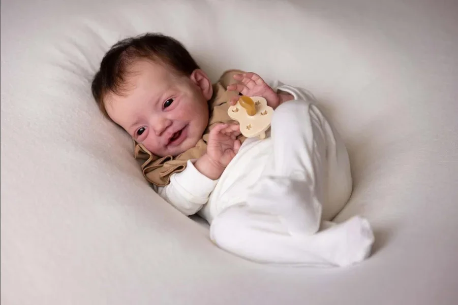 48CM Charlie Handmade Lovely Lifelike Cloth Body Reborn Dolls with Visbile Veins Hand Rooted Hair Children's Gift