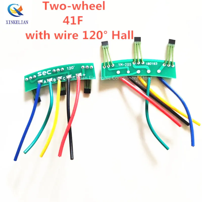 2pcs Two-wheel electric vehicle motor Hall plate element 3144 41F 43F 413 circuit board Hall sensor with wire 120° Hall PCB