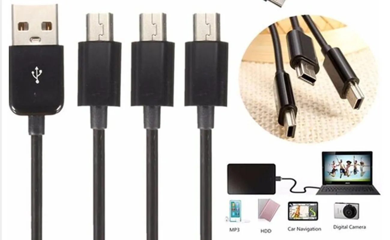 USB2.0ชนิดตัวผู้เป็น3มินิ USB B ตัวผู้ชาร์จข้อมูล5ขาสายต่อชาร์จพลังงานซิงค์480Mbp ที่แยกสายไฟพลังงานสำหรับโทรศัพท์ความเร็วสูง