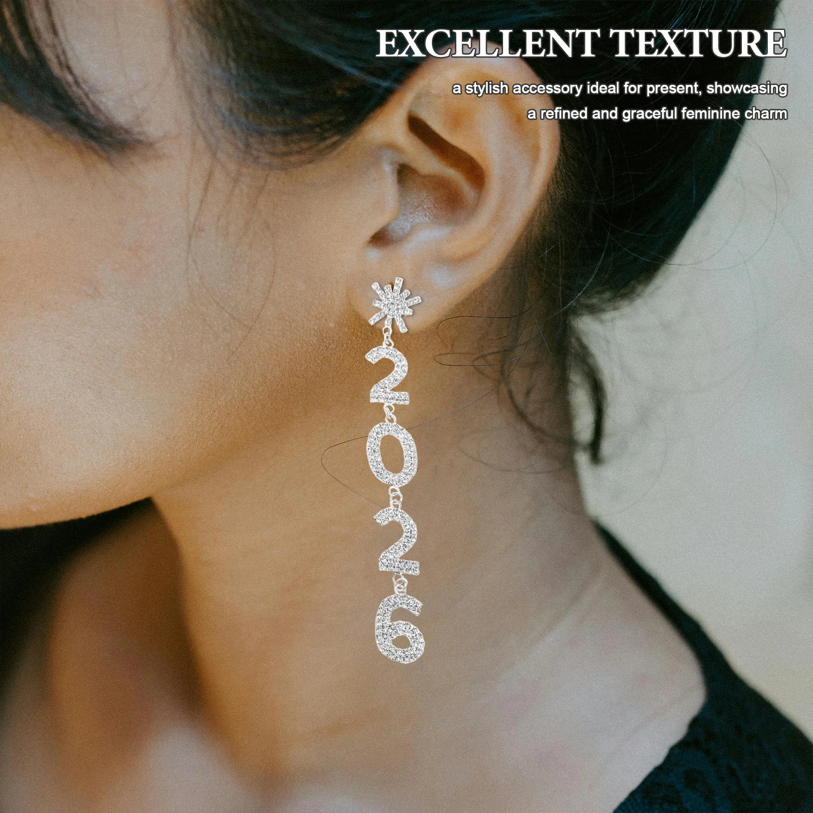

1Pair Snowflake Earrings Dazzling Rhinestone Drop Dangle for New Year Eve Party Winter Jewelry 2026 Holiday Accessories Women