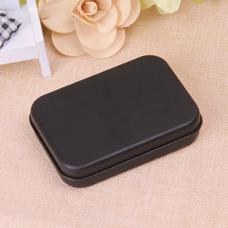 100pcs Mini Tin Gift Box Small Empty Black Metal Storage Box Case Organizer for Money Coin Candy Keys Playing Card ni110