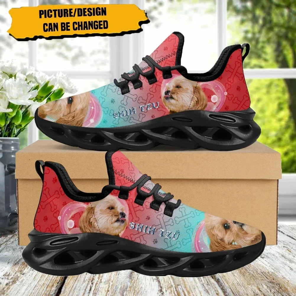 

Fashion Sports Womens Shoes Lovely Dog Designer Comfortable Round Toe Gradient Blade Flat Sneakers Durable Custom лоферы женские