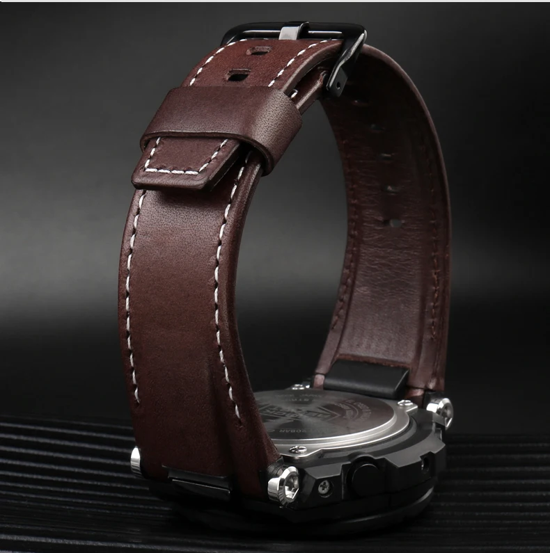 Cinturino per orologio in pelle di tela da uomo 26MM per Casio GST-B100 S130 W300GL 400G W330 GST-W120L s120 W130L S100 Series accessori per orologi