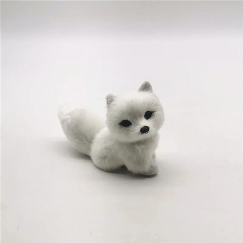 lovely real life  plastic&faux furs big head fox handicraft decoration toy gift about 13cm t2557