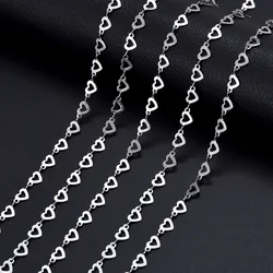 1 piece Stainless Steel Hollow Heart Handmade Link Chain Necklace for Men Women DIY Jewelry Making Bracelet Anklet Necklace