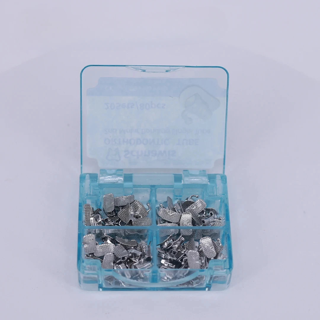 200Pcs/50Set  Orthodontic Buccal Tubes Bondable 1st 2nd Molar Bondable Non-Convertible 0.018 MBT Roth Edgewise Buccal Tube