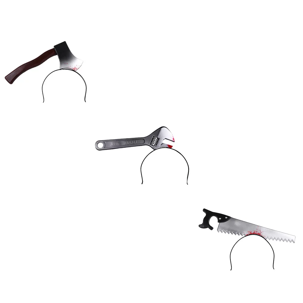 

3pcs Halloween Prank Props Masquerade Tool Funny Head Accessories Bleeding Bands Horror Headband For Party Trick Hair Hoop Decor