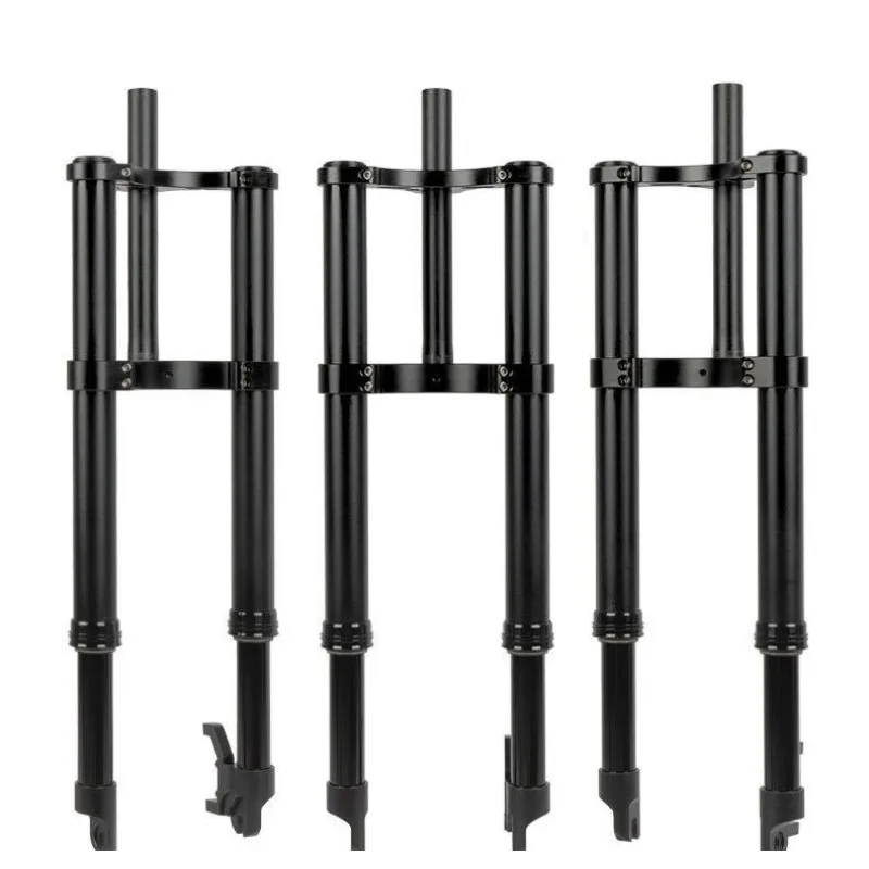 20 Inch Air Fork Suspension 135MM Axle Snow Bike Downhill Double Crown Shock Fat Bicycle Inverted Forks  (Air Pressure)