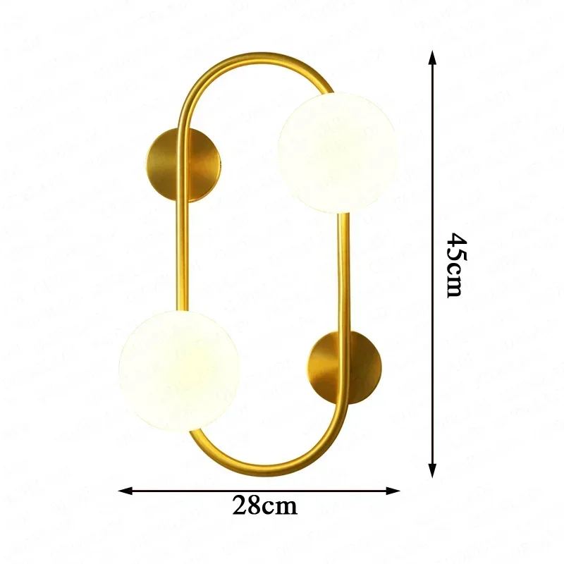 

MUU Glass Ball LED Brass Wall Lights Modern Living Room Bedroom Bedside Wall Sconce Hotel Stair Home Decoration Indoor Lighting