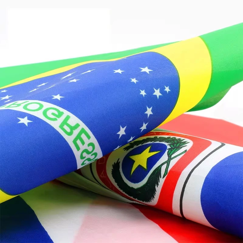 KAFNIK, 5pcs 14*21cm Malaysia Fabric Flags National Hand Flag with Pole for Advertisement Decoration,