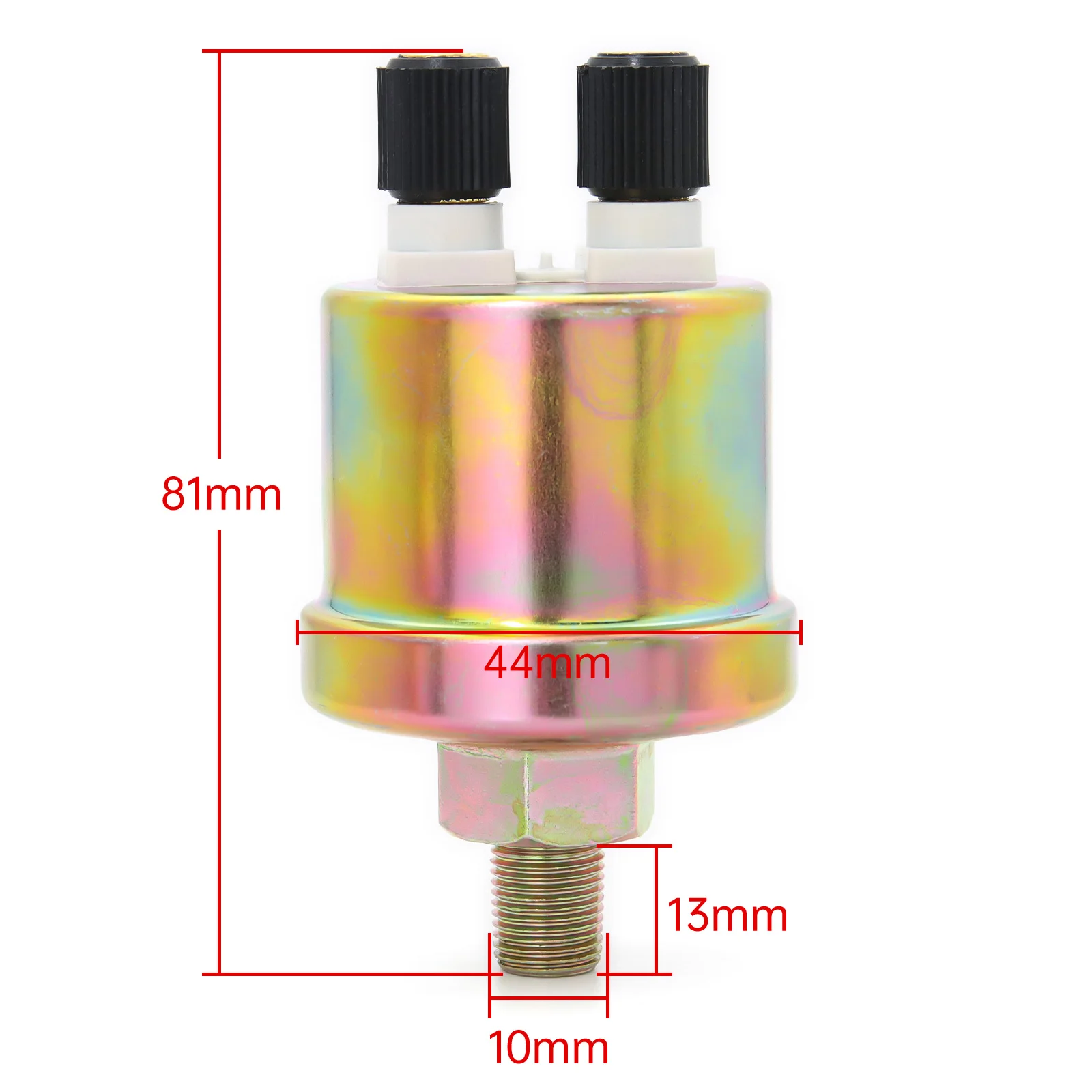 HD Engine Oil Pressure Sensor Gauge Sender Switch Sending Unit 1/8 NPT 81x44mm Car Pressure Sensors 10mm Press Sensor Gold Color