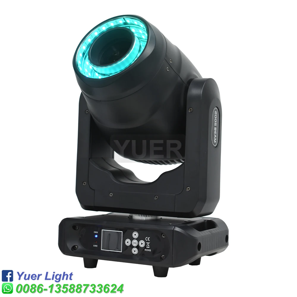 YUER NEW 200W LED Moving Head Lighting Stage Effect With Aperture For DJ Disco Wedding Party DMX512 Auto Sound Modes Beam Spot